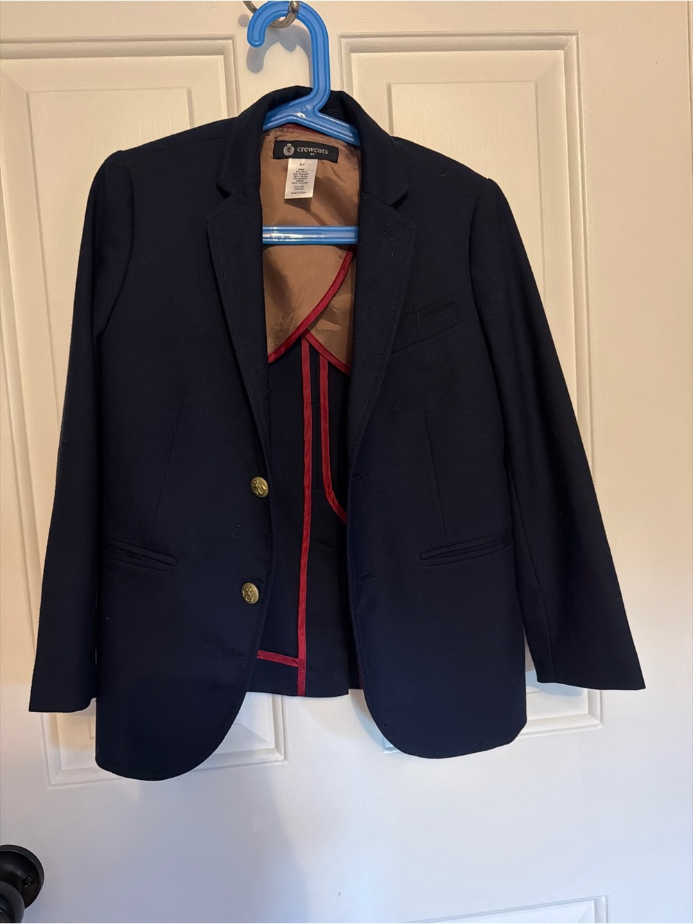 Crewcuts Boys' Dark Navy Blazer with Gold Buttons and Red Trim